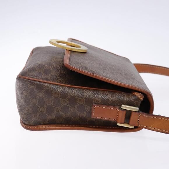 CELINE Macadam Canvas Circle Shoulder Bag Pvc Leather Brown Gold - Picture 4 of 12